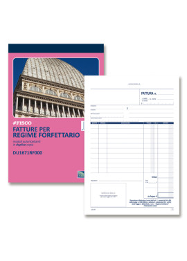 Blocco Fatture per Regime Forfettario Data Ufficio - 14,8x21,5 cm - 50/50 Fogli Autoricalcanti - DU1671RF000