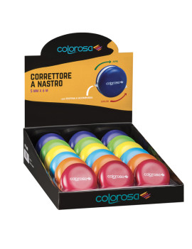 Correttore a Nastro Colorosa Riplast - 5 mm x 6 m - 360010 (Assortiti Conf. 18)