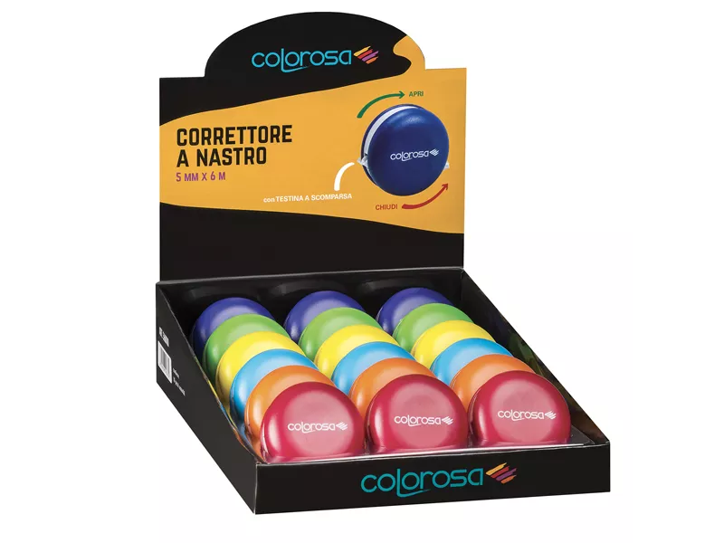 Correttore a Nastro Colorosa Riplast - 5 mm x 6 m - 360010 (Assortiti Conf. 18)