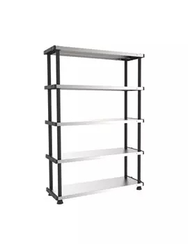 Scaffalatura Terry Store Age - 120 kg - 119x45x185 cm - 1003054 (Nero e Grigio)