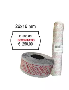 Etichette per Prezzatrice Smart 16/2616 Printex - Permanenti Scontato - 26x16 mm - 2616SBP10ST (Bianco Conf. 10)