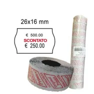 Etichette per Prezzatrice Smart 16/2616 Printex - Permanenti Scontato - 26x16 mm - 2616SBP10ST (Bianco Conf. 10)