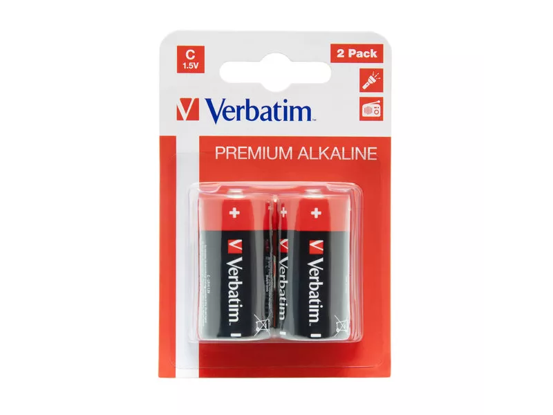Pila Premium Alkaline Verbatim - Mezzatorcia C - 1,5 V - 49922 (Conf. 2)