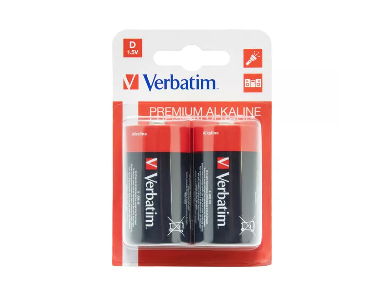 Pila Premium Alkaline Verbatim - Torcia D - 1,5 V - 49923 (Conf. 2)