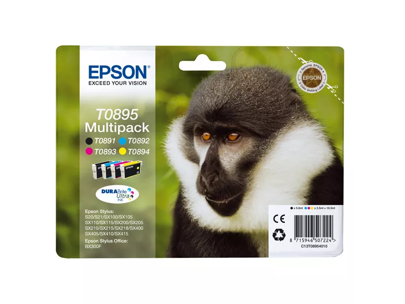 Multipack Cartucce Originali Epson T089540 (Nero e Colori Conf. 4)