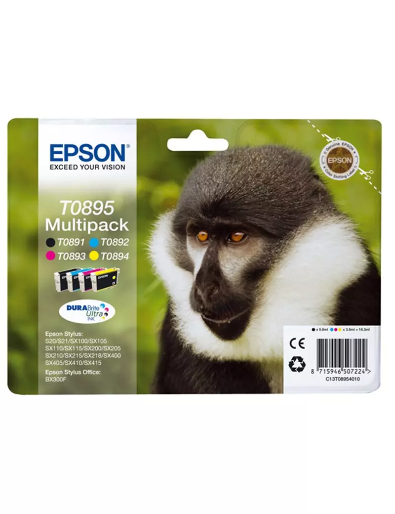 Multipack Cartucce Originali Epson T089540 (Nero e Colori Conf. 4)