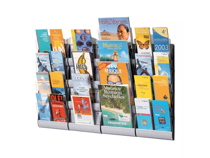 Espositore da Parete Maxi System Paperflow - A4 a 4 Tasche - 25x8,5x73,5 cm - K540645 (Argento) Espositore da Parete Maxi System Paperflow - A4 a 4 Tasche - 25x8,5x73,5 cm - K540645 (Argento)