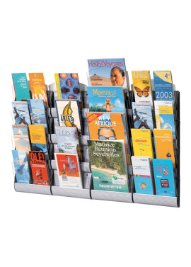 Espositore da Parete Maxi System Paperflow - A4 a 4 Tasche - 25x8,5x73,5 cm - K540645 (Argento)
