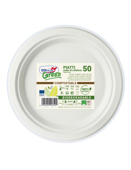 Piatti Piani Biodegradabili DOpla - 22 cm - 07757 (Bianco Conf. 50)