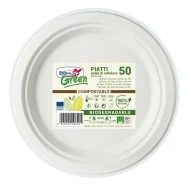 Piatti Piani Biodegradabili DOpla - 22 cm - 07757 (Bianco Conf. 50)