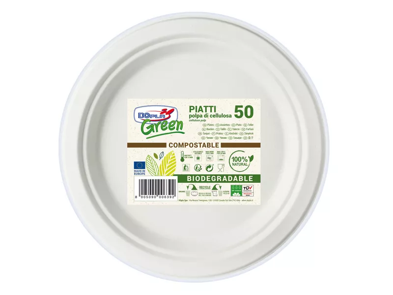 Piatti Frutta Biodegradabili DOpla - 17 cm - 07758 (Bianco Conf. 50) Piatti Frutta Biodegradabili DOpla - 17 cm - 07758 (Bianco Conf. 50)