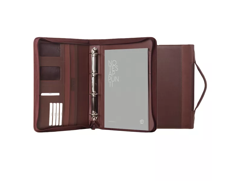 Portablocco Office In Tempo - Ecopelle con Manici - 28x36 cm - 8249OF33 (Marrone)