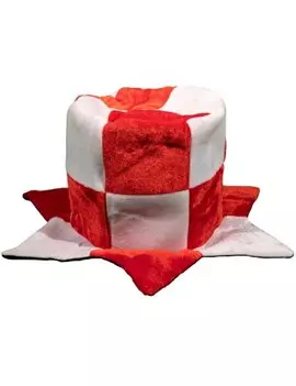 Cappello a Cilindro in Tessuto (Bianco e Rosso)