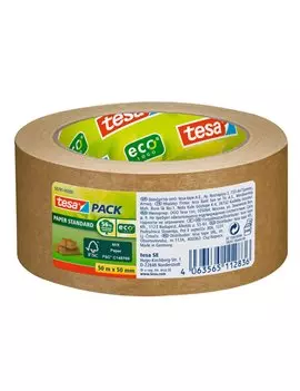 Nastro Adesivo in Carta Tesapack Eco Paper Standard EcoLogo Tesa - 50 mm x 50 m - 58291-00000-00 (Avana Conf. 6)