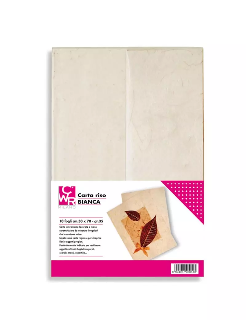 Carta Riso CWR - 50x70 cm - 25 g - 08051 (Bianco Conf. 100)