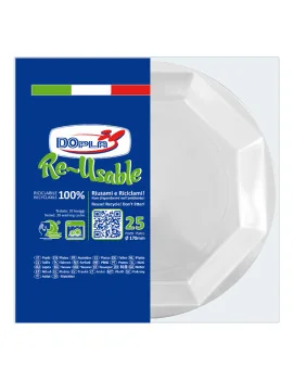 Piatto Frutta Reuse DOpla - 17 cm - 12512 (Bianco Conf. 25)