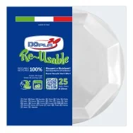 Piatto Fondo Reuse DOpla - 22 cm - 12508 (Bianco Conf. 25)