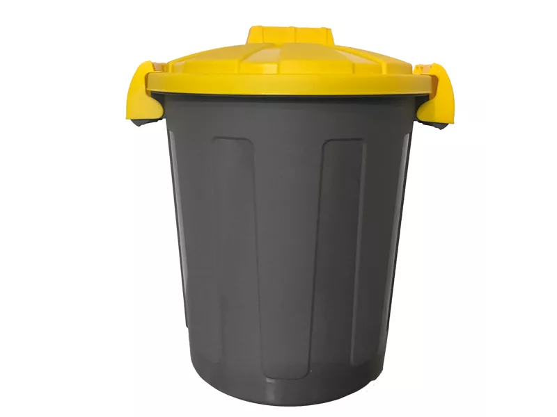 Bidone Portarifiuti Dusty Mobil Plastic - 25 Litri - 105/25-GIA (Nero e Giallo)