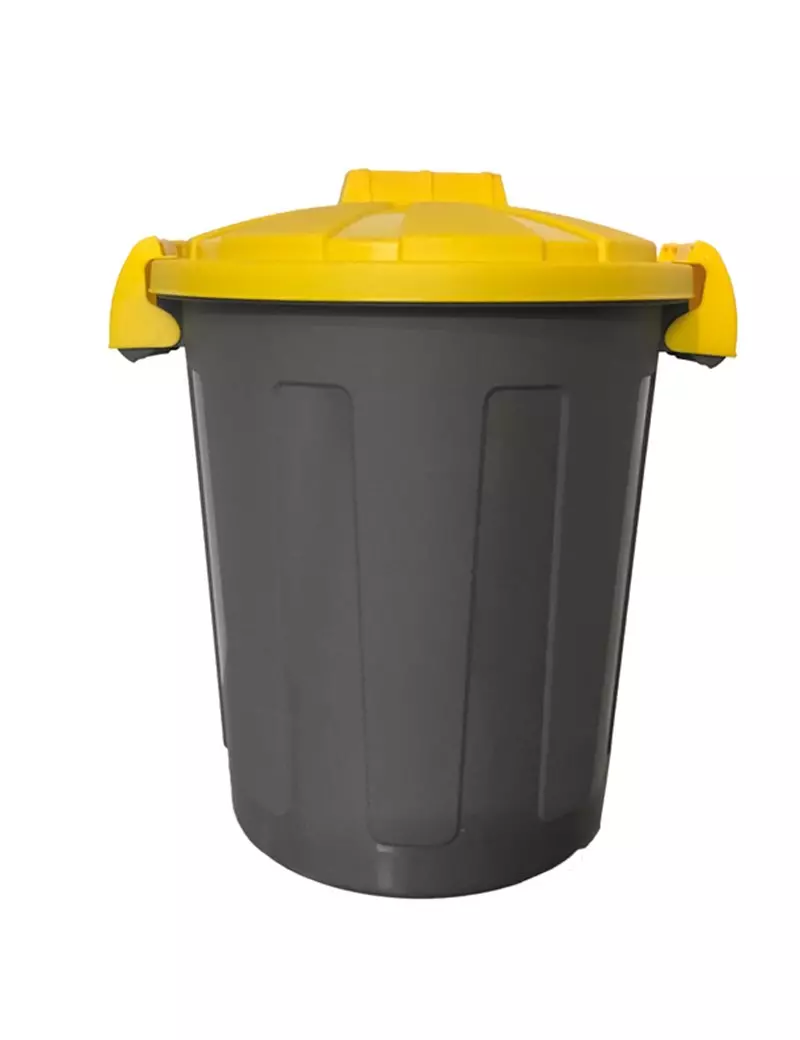 Bidone Portarifiuti Dusty Mobil Plastic - 25 Litri - 105/25-GIA (Nero e Giallo)