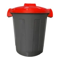 Bidone Portarifiuti Dusty Mobil Plastic - 25 Litri - 105/25-ROB (Nero e Rosso)
