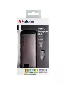 Hub USB-C 6 Porte Verbatim - 49142 (Grigio)
