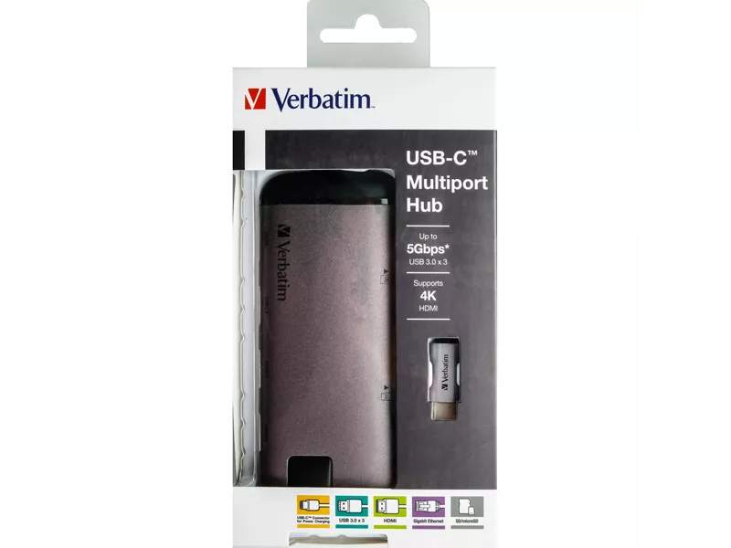 Hub USB-C 6 Porte Verbatim - 49142 (Grigio)