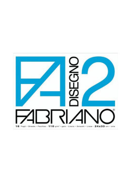 Album da Disegno Fabriano 2 - 24x33 cm - Ruvido con Angoli (Bianco)