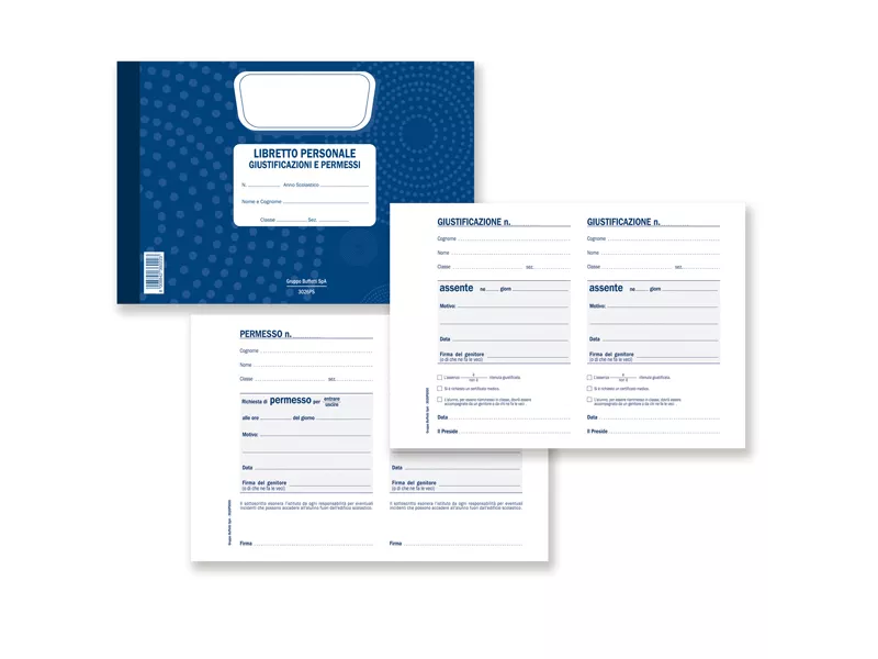 Blocco Libretto delle Giustificazioni Data Ufficio - 25 Pagine - 21,5x14,8 cm - DU3026PS000 (Conf. 10)
