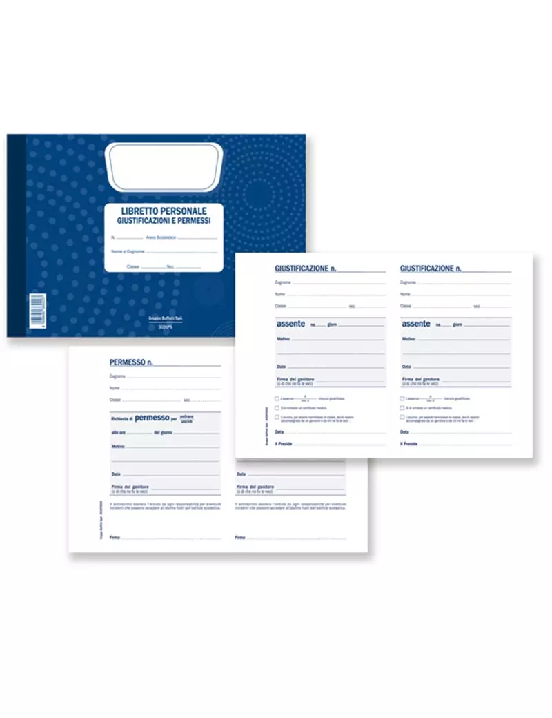 Blocco Libretto delle Giustificazioni Data Ufficio - 25 Pagine - 21,5x14,8 cm - DU3026PS000 (Conf. 10) Blocco Libretto delle Giustificazioni Data Ufficio - 25 Pagine - 21,5x14,8 cm - DU3026PS000 (Conf. 10)