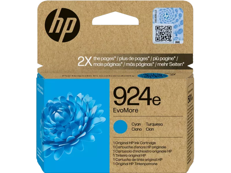 Cartuccia Originale HP 4K0U7NE 924e (Ciano 800 pagine)