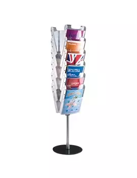 Espositore da Terra Easy Stacker Tecnostyl - 130 cm - 12xA4 - STK14 (Argento)