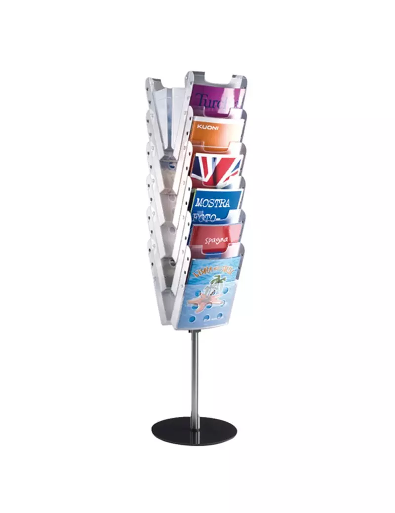Espositore da Terra Easy Stacker Tecnostyl - 130 cm - 12xA4 - STK14 (Argento) Espositore da Terra Easy Stacker Tecnostyl - 130 cm - 12xA4 - STK14 (Argento)
