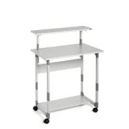 PC Workstation System 80 VH Durable - 3 Ripiani con Ruote - 3718-10 (Grigio)