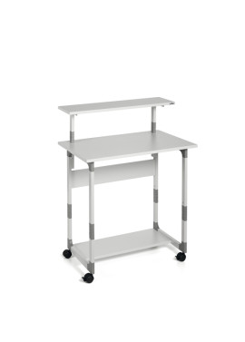 PC Workstation System 80 VH Durable - 3 Ripiani con Ruote - 3718-10 (Grigio)