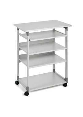 PC Workstation System 75 VH Durable - 5 Ripiani con Ruote - 3720-10 (Grigio)