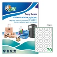 Etichette Adesive Rotonde Tico - 25 mm - Poliestere - PC4-25 (Trasparente Conf. 100)