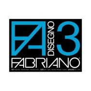 Album da Disegno Fabriano 3 - 24x33 cm - Ruvido a Punti Metallici (Nero)