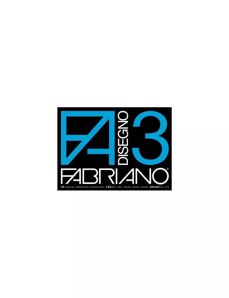 Album da Disegno Fabriano 3 - 24x33 cm - Ruvido a Punti Metallici (Nero)