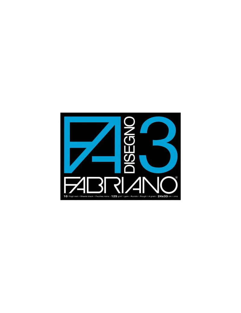 Album da Disegno Fabriano 3 - 24x33 cm - Ruvido a Punti Metallici (Nero)