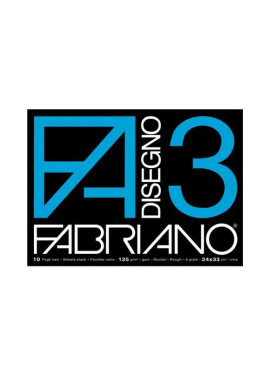 Album da Disegno Fabriano 3 - 24x33 cm - Ruvido a Punti Metallici (Nero)