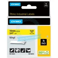 Nastro Originale Dymo S0718470 - 18433 - 19 mm x 5,5 m - Vinile (Nero su Giallo)