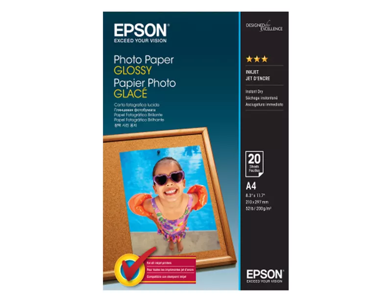Carta Fotografica Epson S042538 - A4 - 200 g - Lucida - C13S042538 (Conf. 20) Carta Fotografica Epson S042538 - A4 - 200 g - Lucida - C13S042538 (Conf. 20)