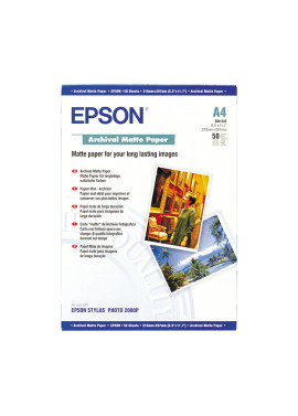 Carta Fotografica Archival Matte Paper Epson S041342 - A4 - 190 g - Opaca - C13S041342 (Conf. 50)