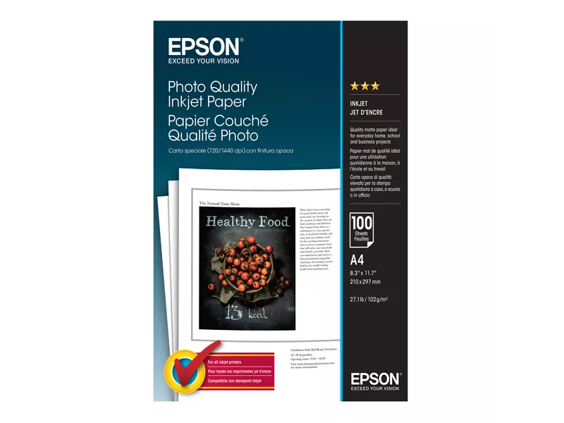 Carta Fotografica Photo Quality Inkjet Paper Epson S041061 - A4 - 100 g - Opaca - C13S041061 (Conf. 100) Carta Fotografica Photo Quality Inkjet Paper Epson S041061 - A4 - 100 g - Opaca - C13S041061 (Conf. 100)