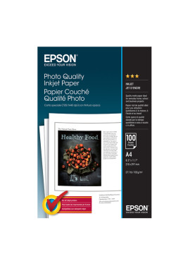 Carta Fotografica Photo Quality Inkjet Paper Epson S041061 - A4 - 100 g - Opaca - C13S041061 (Conf. 100)