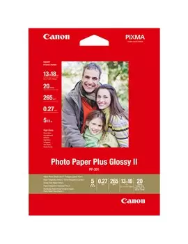 Carta Fotografica PP-201 II Plus Canon - 13x18 cm - 265 g - Lucida - 2311B018 (Conf. 20)