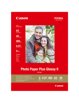 Carta Fotografica PP-201 Plus Glossy II Canon - A3 - 265 g - Lucida - 2311B020 (Conf. 20)