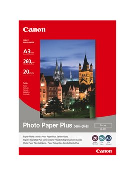 Carta Fotografica SG-201 Plus Semi Gloss Canon - A3 - 260 g - Semi Lucida - 1686B026 (Conf. 20)