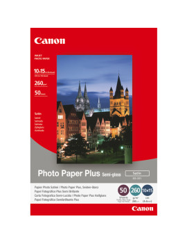 Carta Fotografica SG-201 Plus Semi Gloss Canon - 10x15 cm - 260 g - Semi Lucida - 1686B015 (Conf. 20)