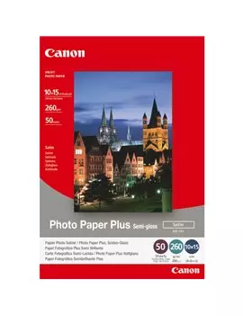 Carta Fotografica SG-201 Plus Semi Gloss Canon - 10x15 cm - 260 g - Semi Lucida - 1686B015 (Conf. 20)